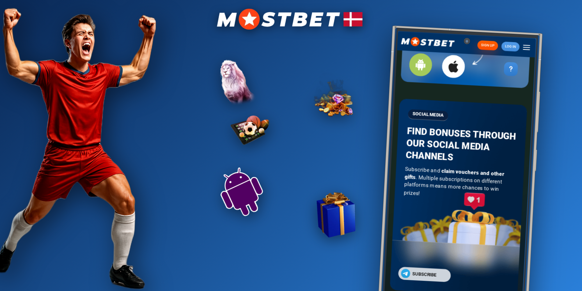 Banner der opfordrer til ansvarligt spil hos Mostbet med 18+ mærkning