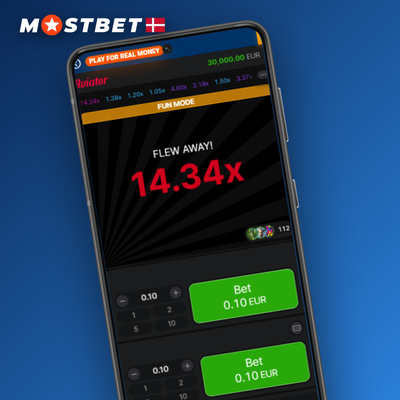 Mostbet Aviator app med stigende multiplikator og 3.000 casinospil